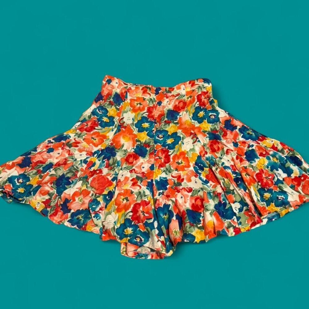 Vintage Express 80s/90s flowy floral water color shorts sz 9/10 (small)